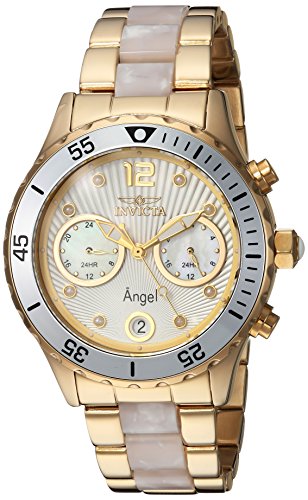 Invicta Women's 'Angel' Quartz Stainless Steel Casual Watch, Color:Two Tone (Model: 24702)