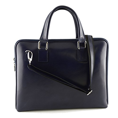 【中古】【未使用 未開封品】Made In Italy Genuine Leather Woman Briefcase Color Blue - Business Bag