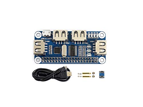 【中古】【未使用・未開封品】Waveshare 4ポートUSBハブHAT Raspberry Pi Zero/Zero W/B+/2B/3B/3B+用 ..