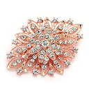 【中古】【未使用・未開封品】Mariell 14KT Rose Gold Plated Vintage Wedding Crystal Bridal Brooch - Stunning Art Deco Blush Tone Pin