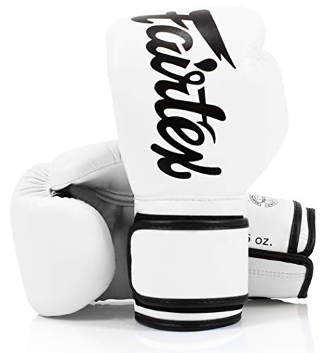 š̤ۡѡ̤ʡ(470ml, BGV14 White) - Fairtex Microfibre Boxing Gloves Muay Thai Boxing, MMA, Kickboxing,Training Boxing Equipment, Gear for Martial A