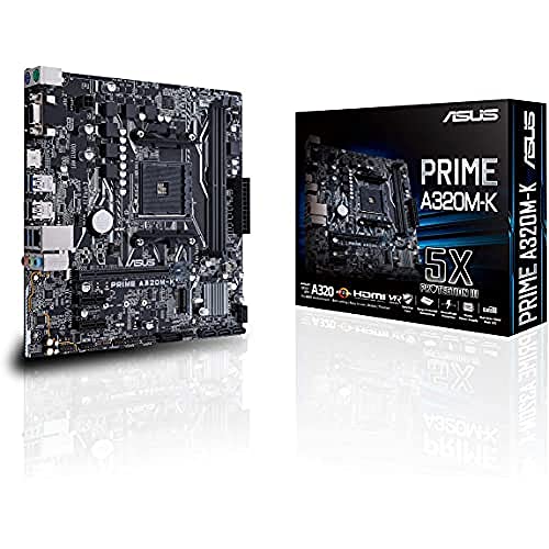 【中古】【未使用 未開封品】ASUS AMD PRIME A320M-K Ryzen/7th Generation A-Series/Athlon DDR4 GB LAN Micro ATX Motherboard - Black