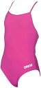 【中古】【未使用・未開封品】arena Girl's Master MaxLife Sporty Thin Strap Racer Back Onepiece Swimsuit, Fresia Rose/White, 8 Years/Size 24