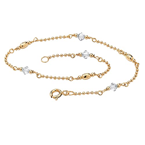 Simulated Birthstone 14?K Gold over。925シルバー足首ブレスレット11?"