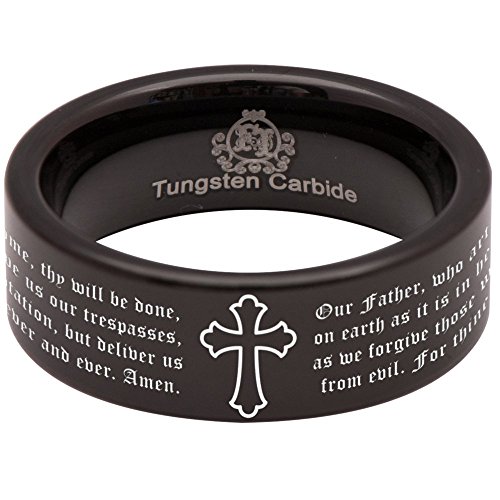 【中古】【未使用 未開封品】タングステンカーバイドLord 039 s Prayerリング8 mm結婚記念バンドfor Men and Women