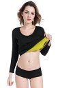 【中古】【未使用・未開封品】bakerdani Womens Hot Sweat Longシャツボディシェイパーネオプレンシェイプウェア快適なジムサウナサーモシャツブラック
