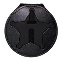 【中古】【未使用・未開封品】Perfect Fit シールド財布 フロリダ保安官 5ポイントスターバッジホルダー ブラック カットアウトPF185 高さ2.7インチ(2)