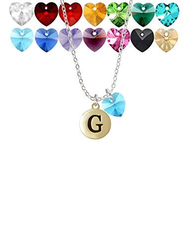 【中古】【未使用・未開封品】Capitalゴールドトーン文字???G???小石???カスタムクリスタルハートソフィアネックレス、18?