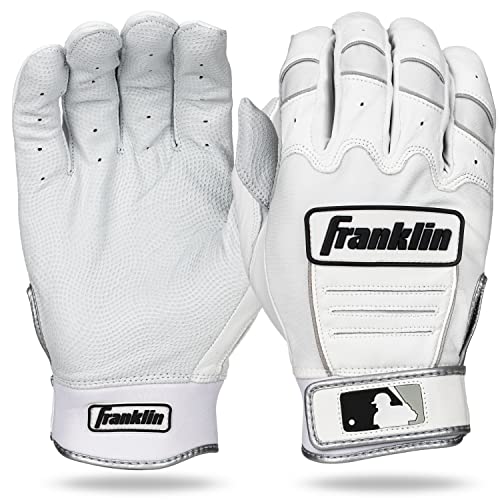 yÁzygpEJiz(Adult X-Large, White) - Franklin Sports CFX Pro Full Colour Chrome Series Batting Gloves