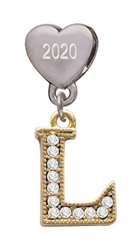 【中古】【未使用・未開封品】クリスタルゴールドトーン初期???L???ビーズボーダー???カスタム年ステンレススチールハートビーズチャーム【メーカー名】【メーカー型番】【ブランド名】Delight Jewelry 服＆ファッション小物, チ...