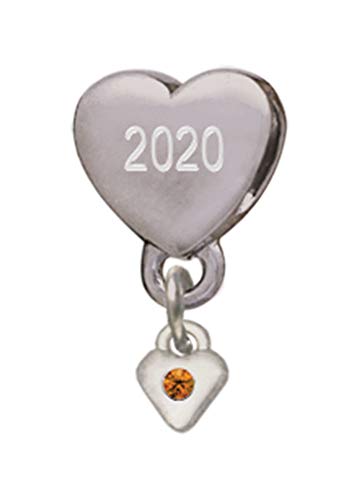 【中古】【未使用・未開封品】Mini 11月???イエロークリスタルハートカスタム年ステンレススチールハートビーズチャーム