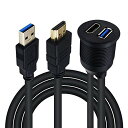【中古】【未使用・未開封品】Duttek HDMI&USB3.0 延長パネル防水ケーブル車用 USB 3.0 & HDMIオス tメス延長マウント ダッシュマウ...