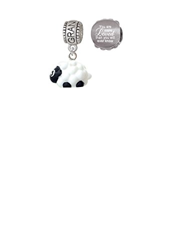 【中古】【未使用・未開封品】樹脂ホワイトLamb家族チャームビーズwith You are more Lovedビーズ( Set..