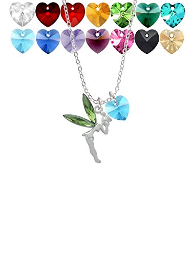 【中古】【未使用・未開封品】Large Fairy WithライムグリーンWingsカスタムクリスタルハートソフィアネックレス、18?