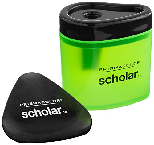 【中古】【未使用 未開封品】Prismacolor Scholar Pencil Sharpener and Latex-Free Eraser Bundle, 2 Count