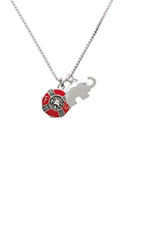 【中古】【未使用・未開封品】レッドエナメルFire Department Medallion Elephant Necklace , 18?" + 2?"