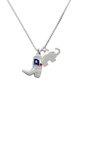 【中古】【未使用・未開封品】Cowboy Boot with Texas Flag Elephant Necklace , 18?" + 2?"
