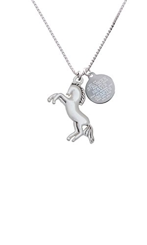 【中古】【未使用・未開封品】Large Rearing Horse Stronger Braver Smarter刻印ネックレス