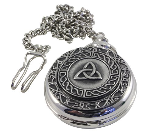 【中古】【未使用 未開封品】Mullingar Pewter Pocket Watch CELTIC TRINITY KNOT Mechanical