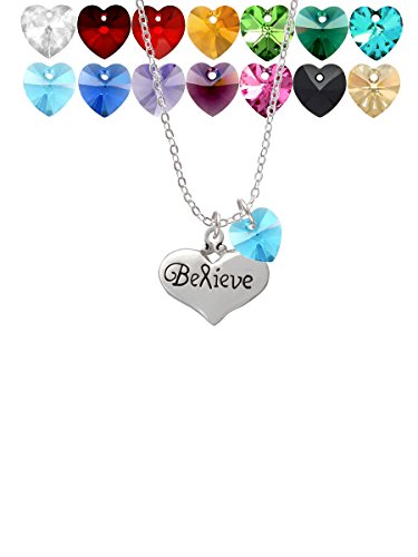 【中古】【未使用・未開封品】Large Believeリボンハートカスタムクリスタルハートソフィアネックレス、18?" + 1?"【メーカー名】【メーカー型番】【ブランド名】Delight Jewelry 服＆ファッション小物, ネックレス...