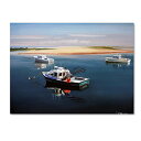 【中古】【未使用・未開封品】ポール・ウォルシュ作 Cape Cod フィッシングボート 14x19インチ キャンバスウォールアート