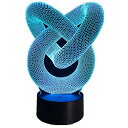 【中古】【未使用・未開封品】Love Knot Abstract Circle Spiral 3D Bulbing Night Light Magic Circle Shape Illusions 7Colors Change Decor Lamp