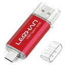 【中古】【未使用・未開封品】leizhan USB 3.0?USBフラッシュドライブType - C 3.1?32?GB OTG Sticksレッドデュアルダブ...