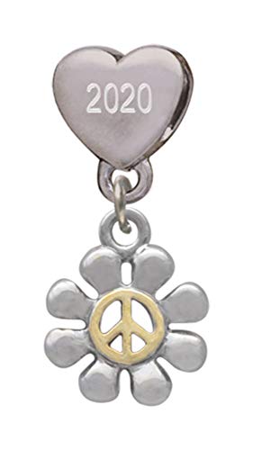 【中古】【未使用・未開封品】ゴールドトーンのピースサイン S デイジー カスタムイヤー ステンレススチール ハートビーズチャーム(4)