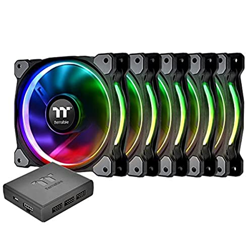 【中古】【未使用 未開封品】Thermaltake Riing Plus 12 RGB TT プレミアムエディション 120mm ソフトウェア 円形 12 制御可能なLEDリングケース/ラジエーターファン 5個パッ