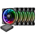 【中古】【未使用・未開封品】Thermaltake Riing Plus 12 RGB TT プレミアムエディション 120mm ソフトウェア 円形 12 制御可能なLEDリングケース/ラジエーターファン 5個パッ(2)
