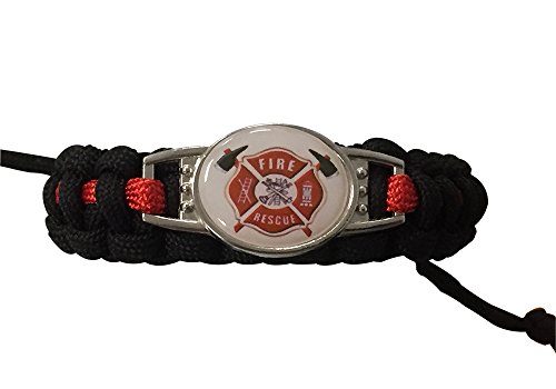 消防士ブレスレット、Firefightingブレスレット、消防士パラコードギフトMakes Perfect Gift for消防士または消防士妻