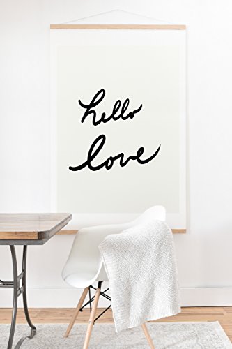 【中古】【未使用・未開封品】Deny Designs Lisa Argyropoulos Hello Love On ホワイト アートプリントとハンガー 11インチ x 14インチ
