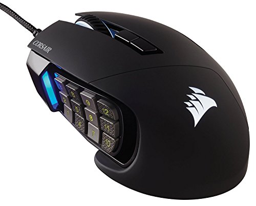 【中古】【未使用 未開封品】Corsair Gaming SCIMITAR Pro RGB Gaming Mouse, Backlit RGB LED, 16000 DPI, Black Side Panel, Optical 並行輸入品