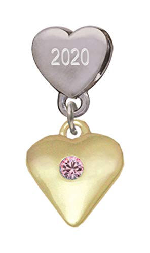 【中古】【未使用・未開封品】Largeライトピンククリスタルゴールドトーンハートカスタム年ステンレス..