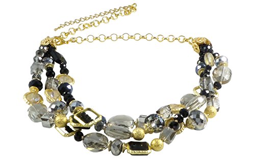 【中古】【未使用・未開封品】ネックレス手作りガラスとクリスタルビーズ23?"ロング調節可能な ブラック