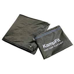 【中古】【未使用・未開封品】KampFit 9.8フィートx9.8フィート 防水テント フットプリント キャンピングタープ 超軽量テント杭6本付き