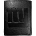 【中古】【未使用・未開封品】NFL New York Giants Embossed Black Tri-fold Leather Wallet