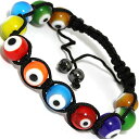 【中古】【未使用 未開封品】ansonsimages Shamballa InspiredブレスレットEyeボールマルチカラーブラック調整可能