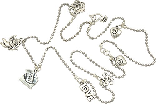 楽天AJIMURA-SHOP【中古】【未使用・未開封品】ネックレス、ユニ「I LOVE YOU」ボールチェーンチャームネックレス 28インチ + ギフトバッグ付き