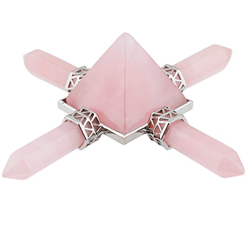 (Rose Quartz) - rockcloud Pyramid Energy Generator,Reiki Chakra Healing Crystal Stone,Rose Quartz