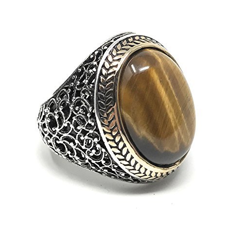 【中古】【未使用・未開封品】(カー) KAR 925K刻印 スターリングシルバー 重たい タイガーアイ メンズ..