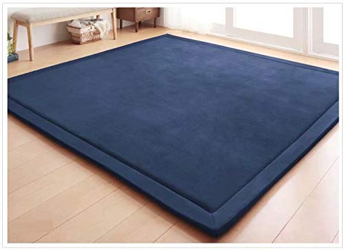 【中古】【未使用 未開封品】(200 180CM, Deep Blue) - Children Play Mat, V-mix Handmade weaving Plush Foam Play Crawling Rugs for Baby, Toddler, and Children Play B