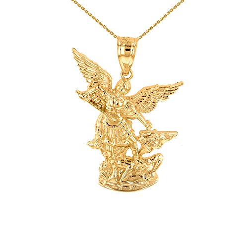 Rakuten - 【中古】【未使用・未開封品】10?K黄色ゴールドSaint Michael the Archangelチャームペンダントネックレス