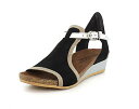 【中古】【未使用・未開封品】NAOT Footwear Fiona ウェッジサンダル レディース, ブラックベルベット ヌバック/カーキベージュLthr/シルバ...