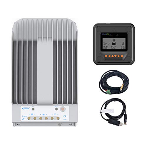 š̤ۡѡ̤ʡEPEVER MPPT Solar Charge Controller 40A 150V PV Solar Panel Controller Negative Ground W/ MT50 Remote Meter + Temperature Sensor PC Mon