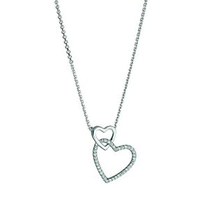 【中古】【未使用・未開封品】スターリングシルバーロジウムDblハートドロップ18?"ネックレスwith 2?"拡張子