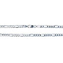 【中古】【未使用・未開封品】スターリングシルバー シルバーメッキ Eコート 3.00mm 080 16インチ クラシック フィガロチェーン, キュービックジルコニア