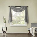 【中古】【未使用・未開封品】Madison Park Harper Sheer Bedroom, Modern Contemporary Window Curtain for Kitchen, Solid Fabric Panels, 42" x 144", White