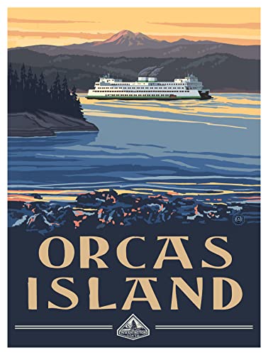 Rakuten - 【中古】【未使用・未開封品】Orcas島フェリーSan Juanのワシントン旅行アートプリントポスターby {アーティスト。fullname } ( { outputsize。shortdimensions } ) 9x12 inch