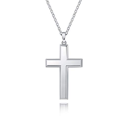 【中古】【未使用・未開封品】MONBO メンズ/レディース クール クロスペンダント ネックレス クラシック 高光沢 スターリングシルバー 輝く クロスペンダント ロングネックレス, 金属【メーカー名】【メーカー型番】【ブランド名】MONB...